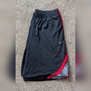 Nike Men's Athletic Shorts in Black, Red, and Gray